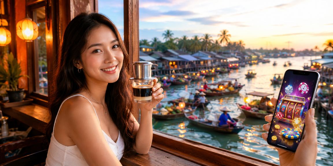 Người dùng Phú Quốc nạp tiền qua ví điện tử vào tài khoản vtv4 bên ly cà phê