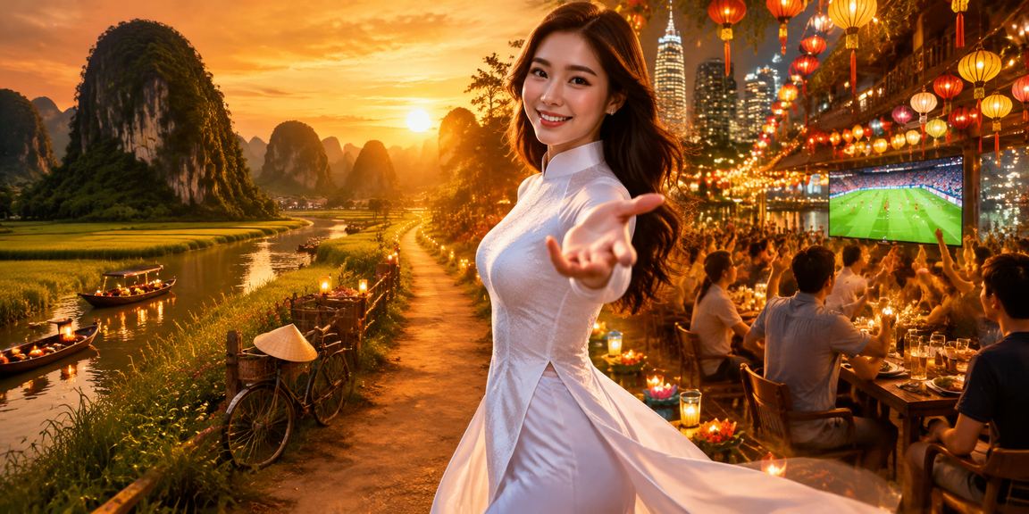 Phụ nữ Sài Gòn mặc áo dài kiểm tra tài khoản và nhận thưởng hoàn trả trên ứng dụng vtv4